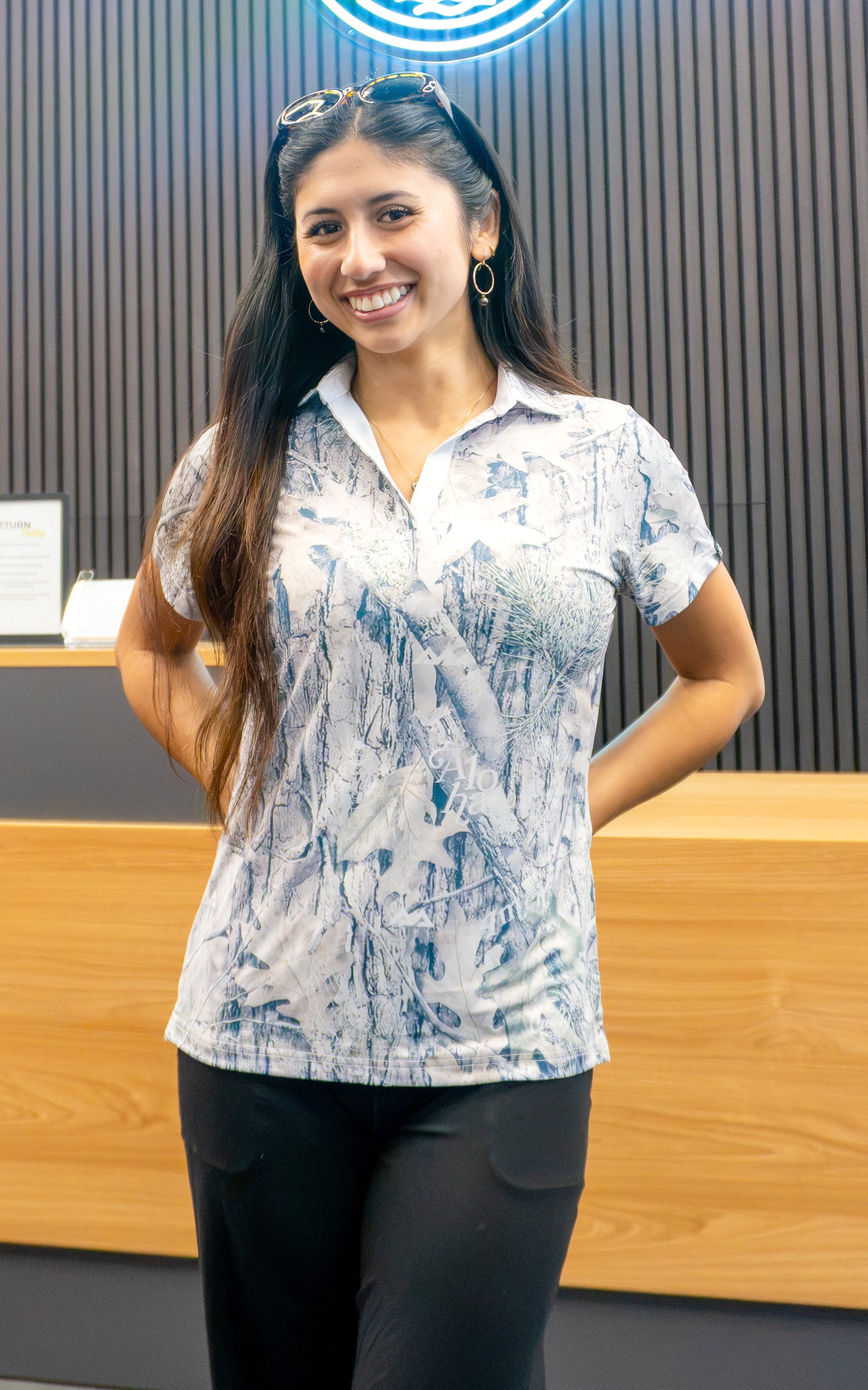 Aloha & Amen Camo — Women's Hawaiʻi Golf Polo
