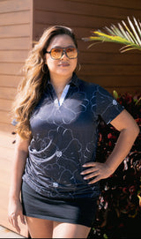 Black/White Ilima — Women's Hawaiʻi Golf Polo