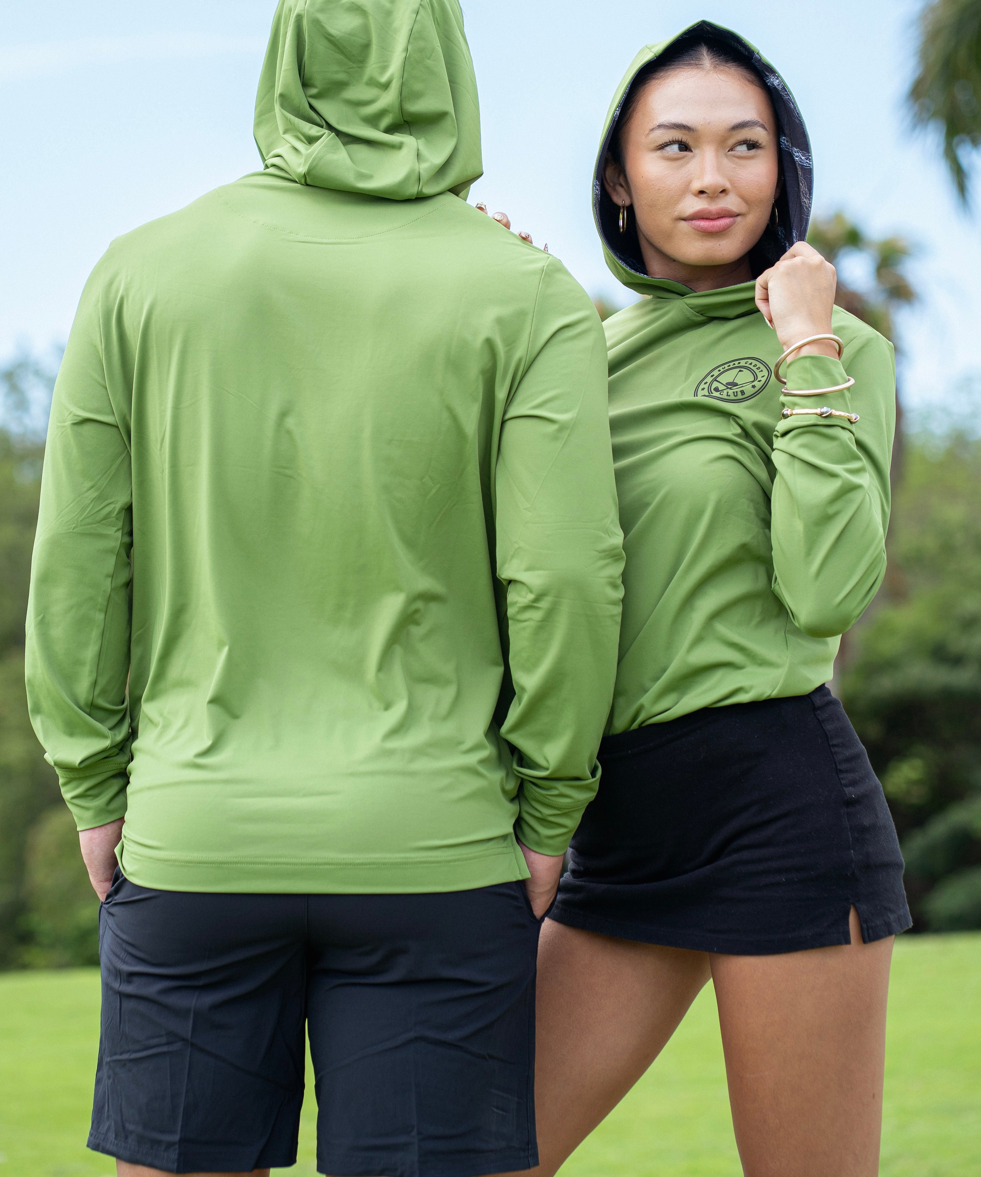 Sugar Caddy UPF 50+ performance sun hoodie designed in Hawaii for golf and outdoor activities