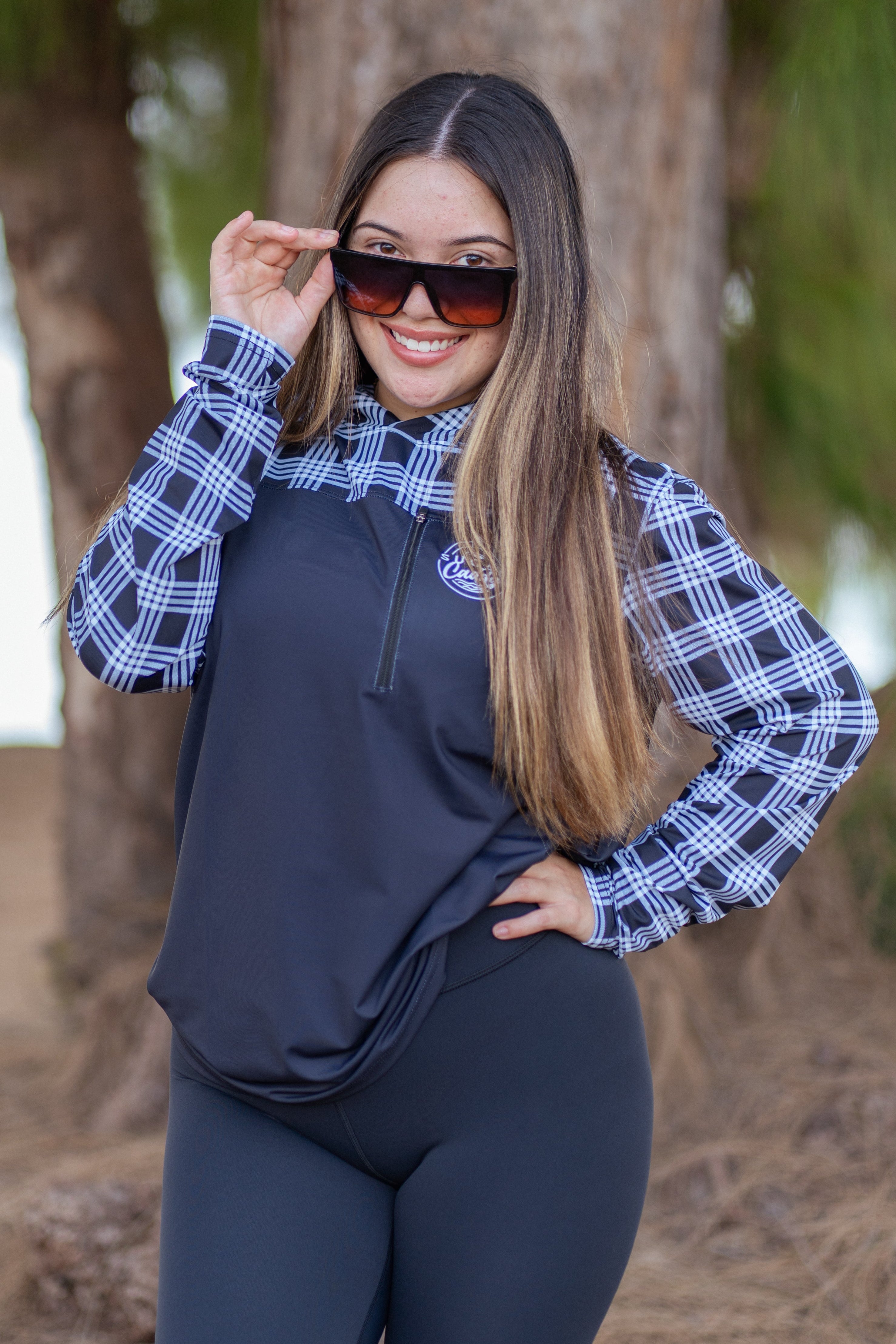 Black/White Palaka Hoodie