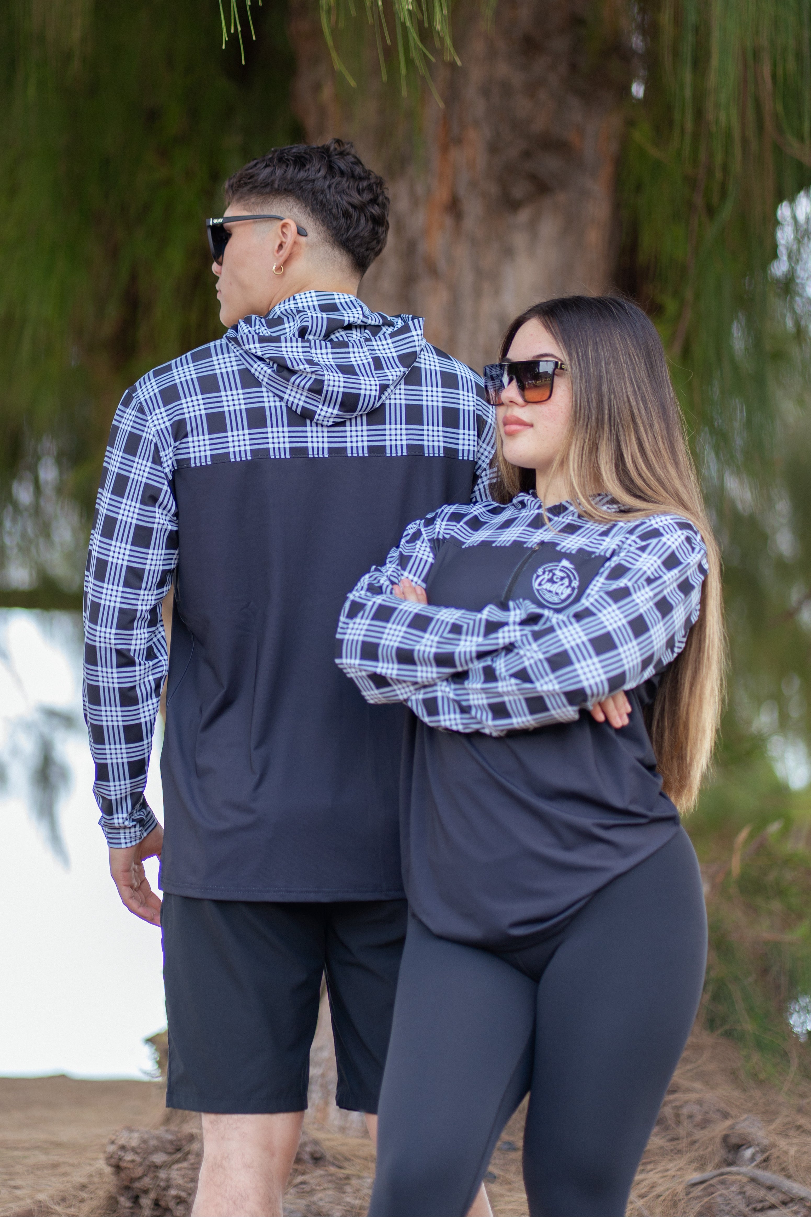 Black/White Palaka Hoodie