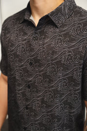 Gray Waves (Button Down)