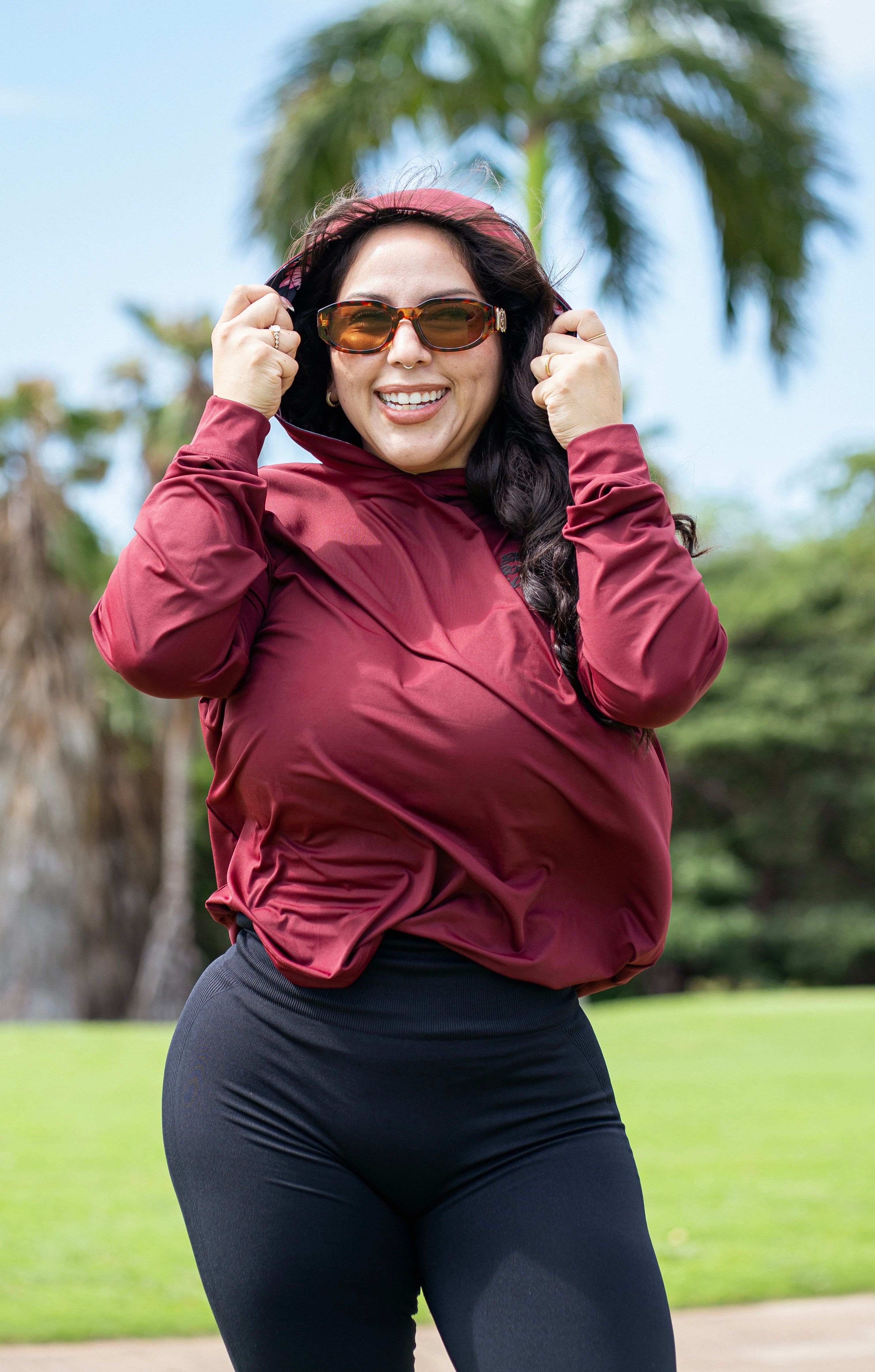 Sugar Caddy UPF 50+ performance sun hoodie designed in Hawaii for golf and outdoor activities